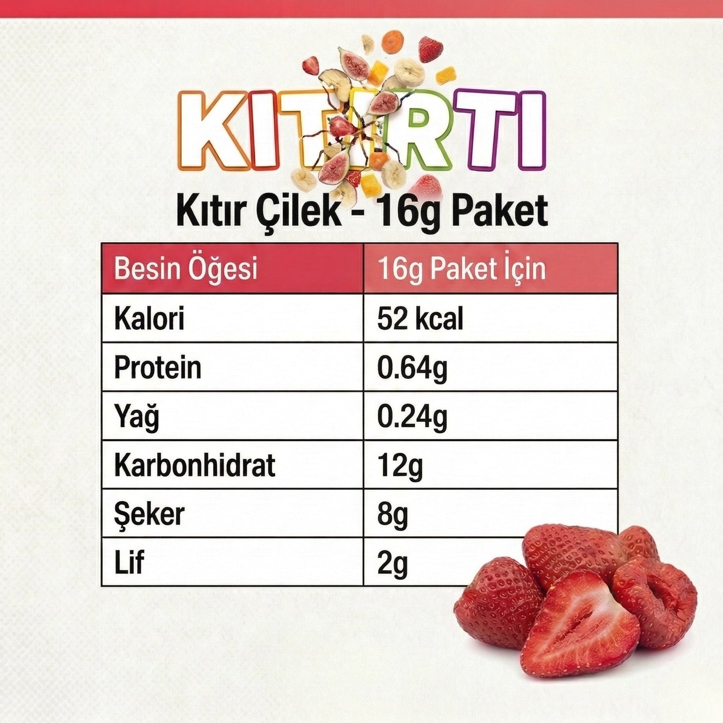 Freeze-Dry Kıtır Çilek