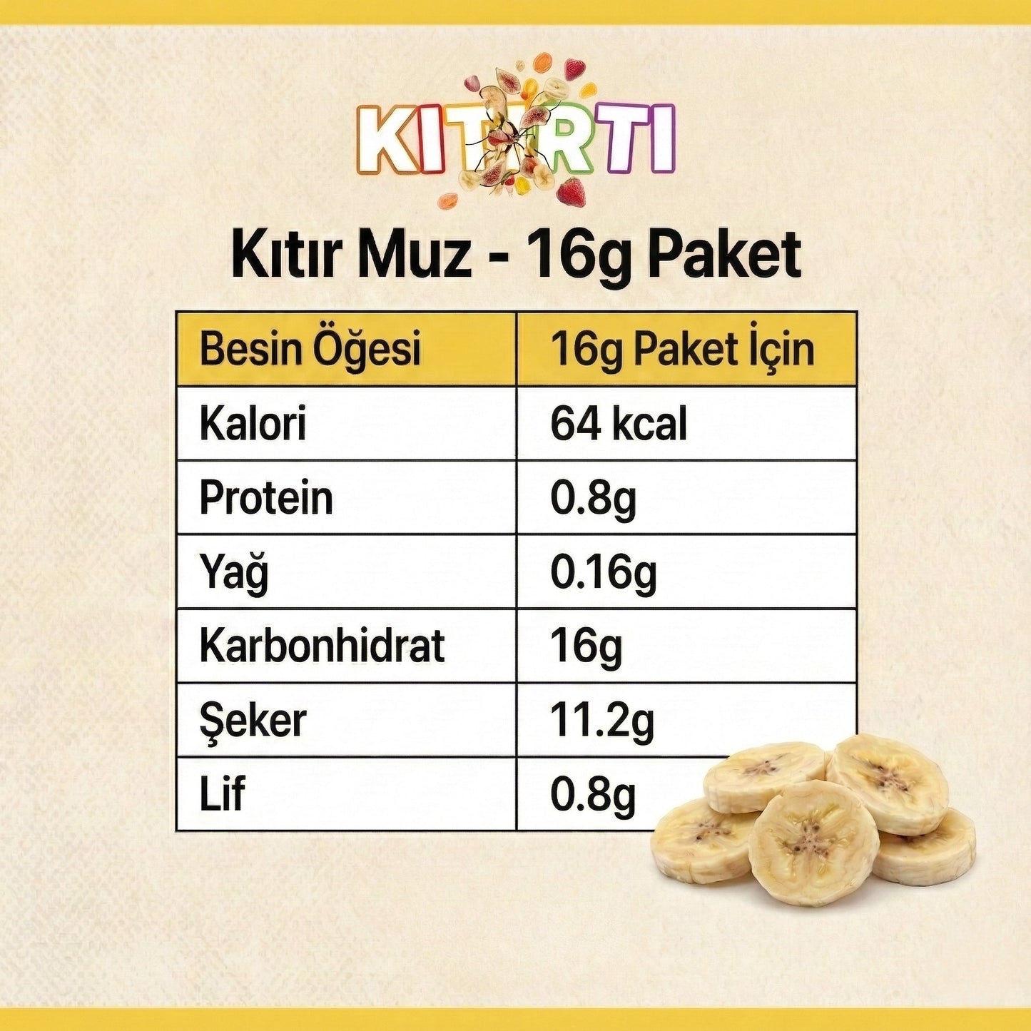 Freeze-Dry Kıtır Muz